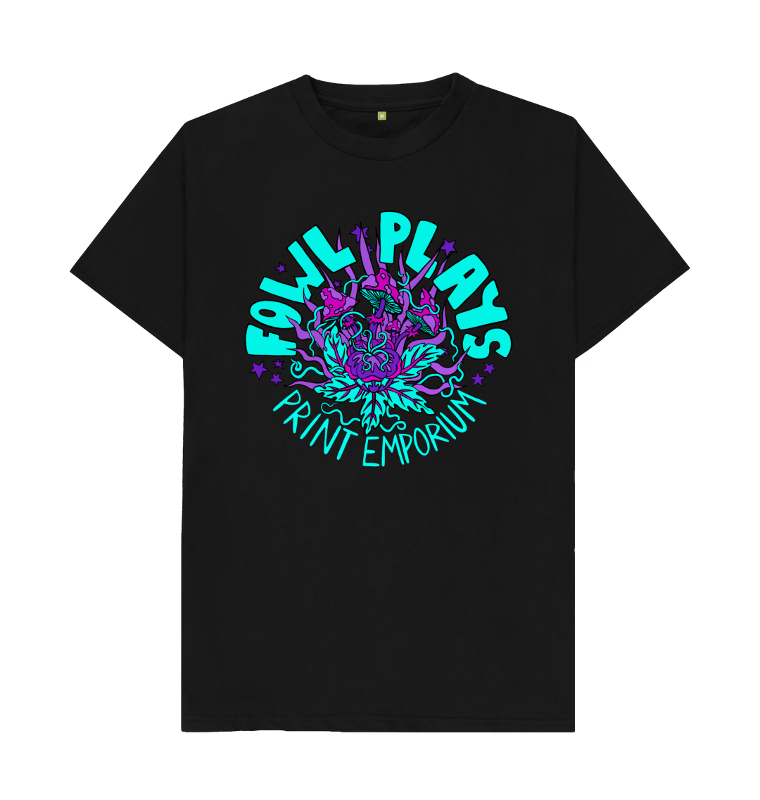 Black Fowl Plays Print Emporium Unisex Organic Cotton T-shirt Neon