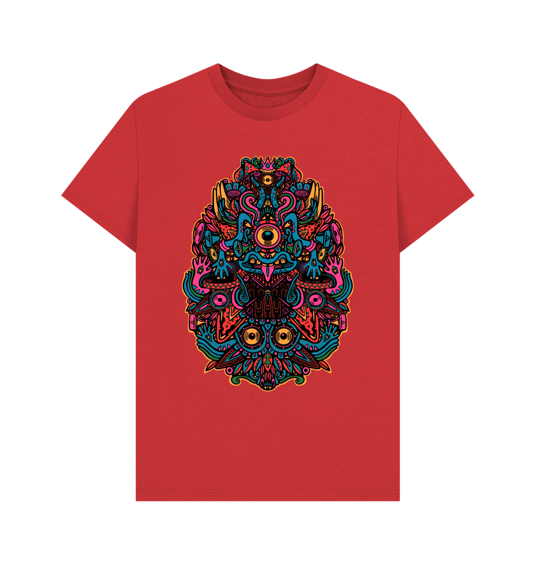 Red Ravealon Organic Cotton Unisex T-shirt Blue Vibes