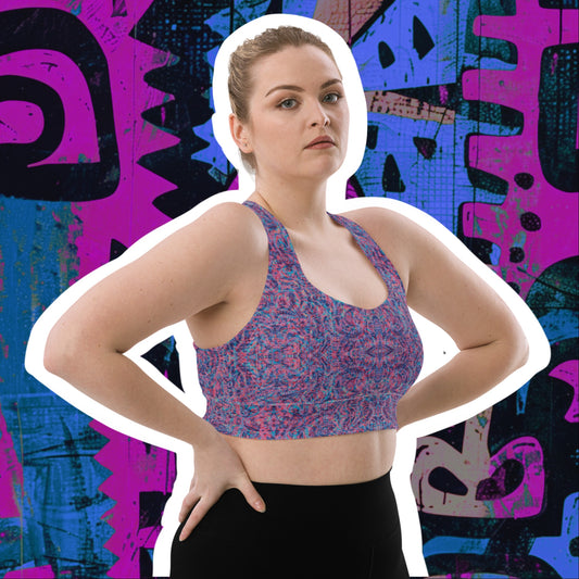 Psychedelic Kaleidoscope Sports Bra Baby Blue