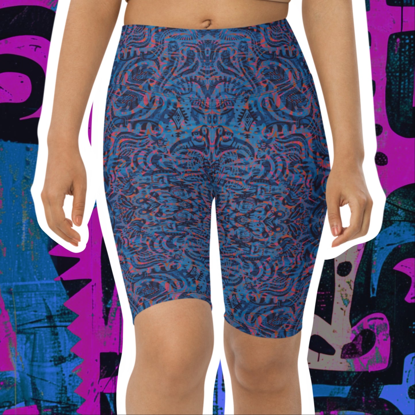 Psychedelic Kaleidoscope Shorts Blue
