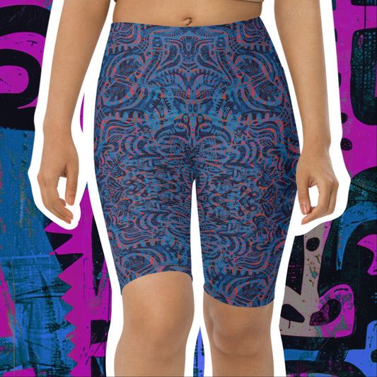 Psychedelic Kaleidoscope Shorts Blue