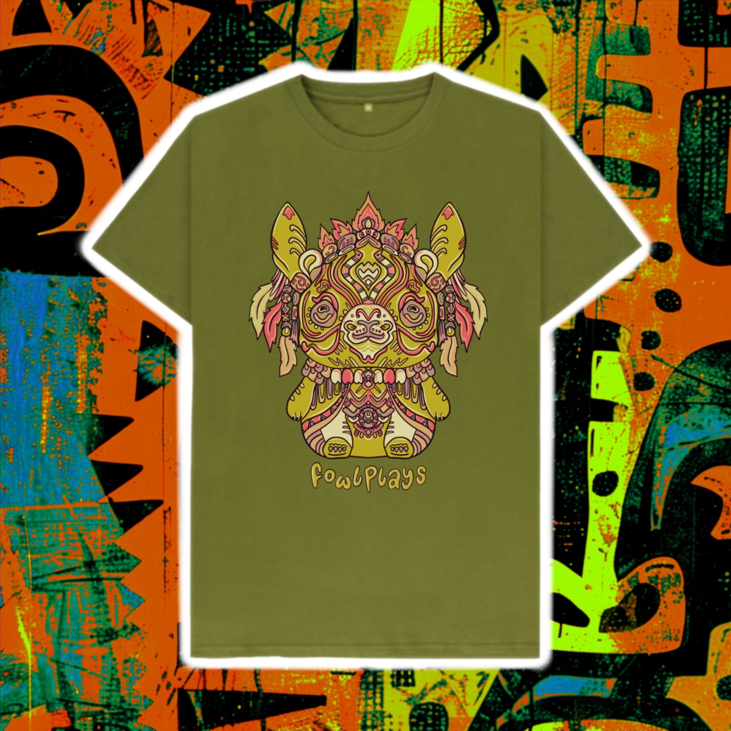 Bunny Bear Organic Cotton Unisex T-shirt Moss Spirit