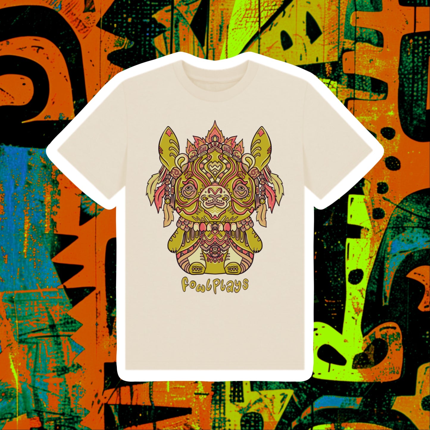 Bunny Bear Forest Spirit Kids Unisex Organic Cotton T-Shirt