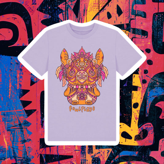 Bunny Bear Forest Spirit Kids Unisex Organic Cotton T-shirt Pink