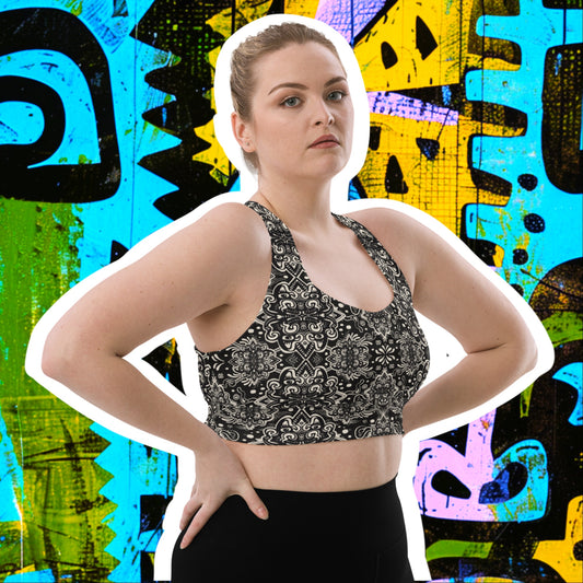 Catnip Statement Sports Bra Black and White
