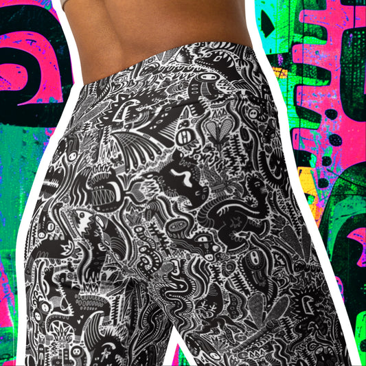 Dinosaur Statement Leggings Black & White