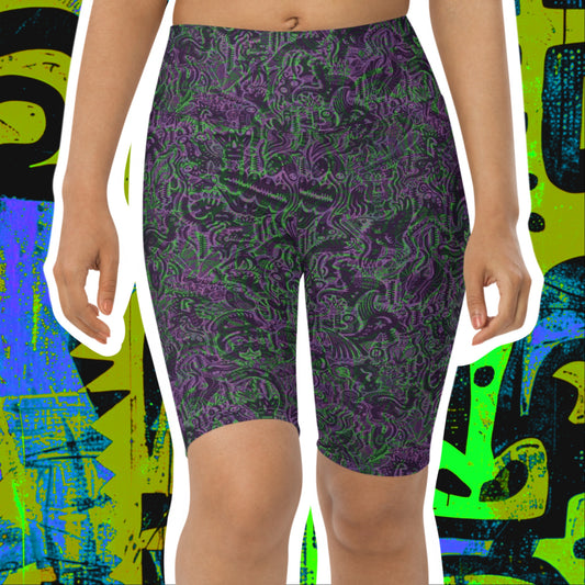 Dinosaur Statement Shorts Purple & Green