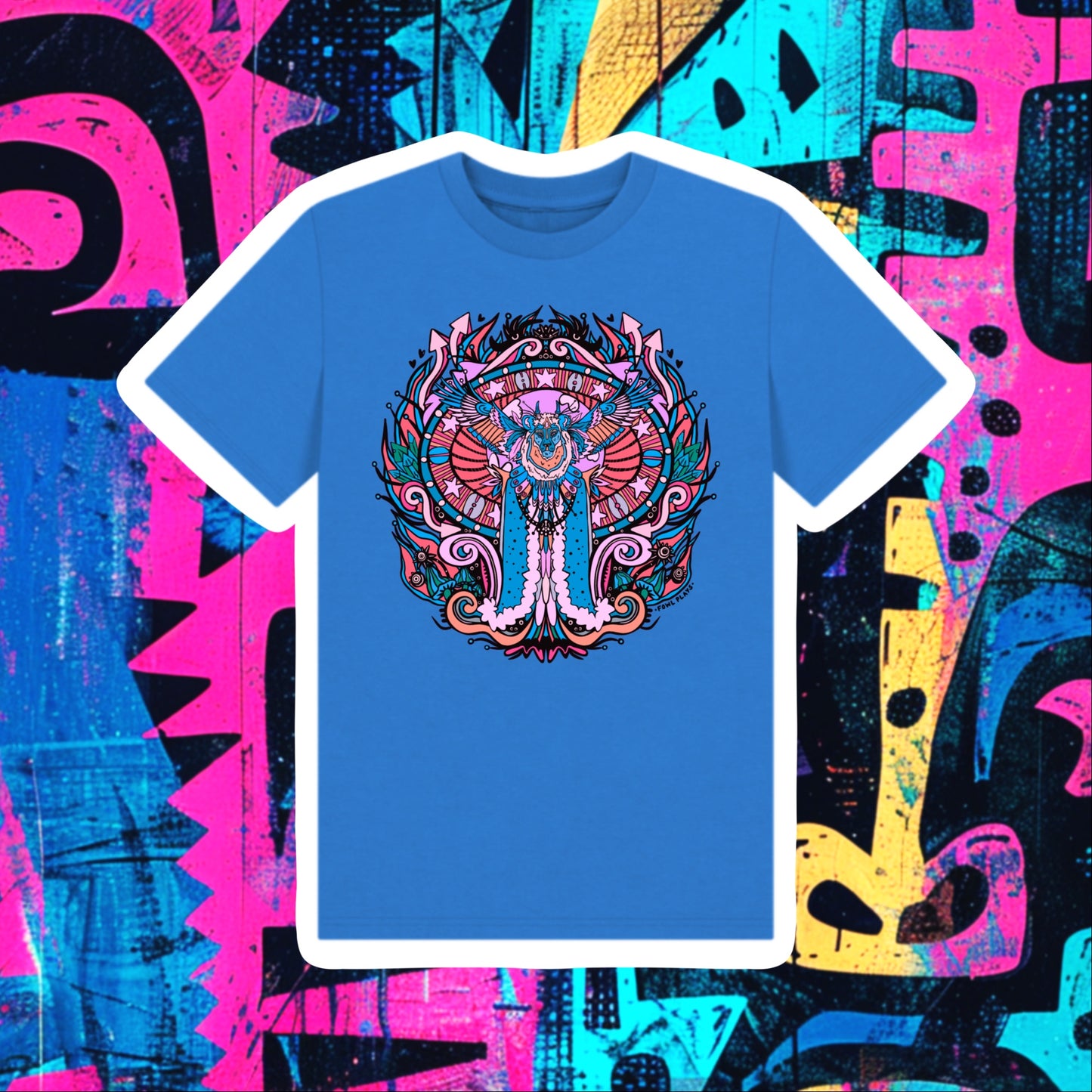 Flying Lion Kids Unisex Organic Cotton T-shirt Blue