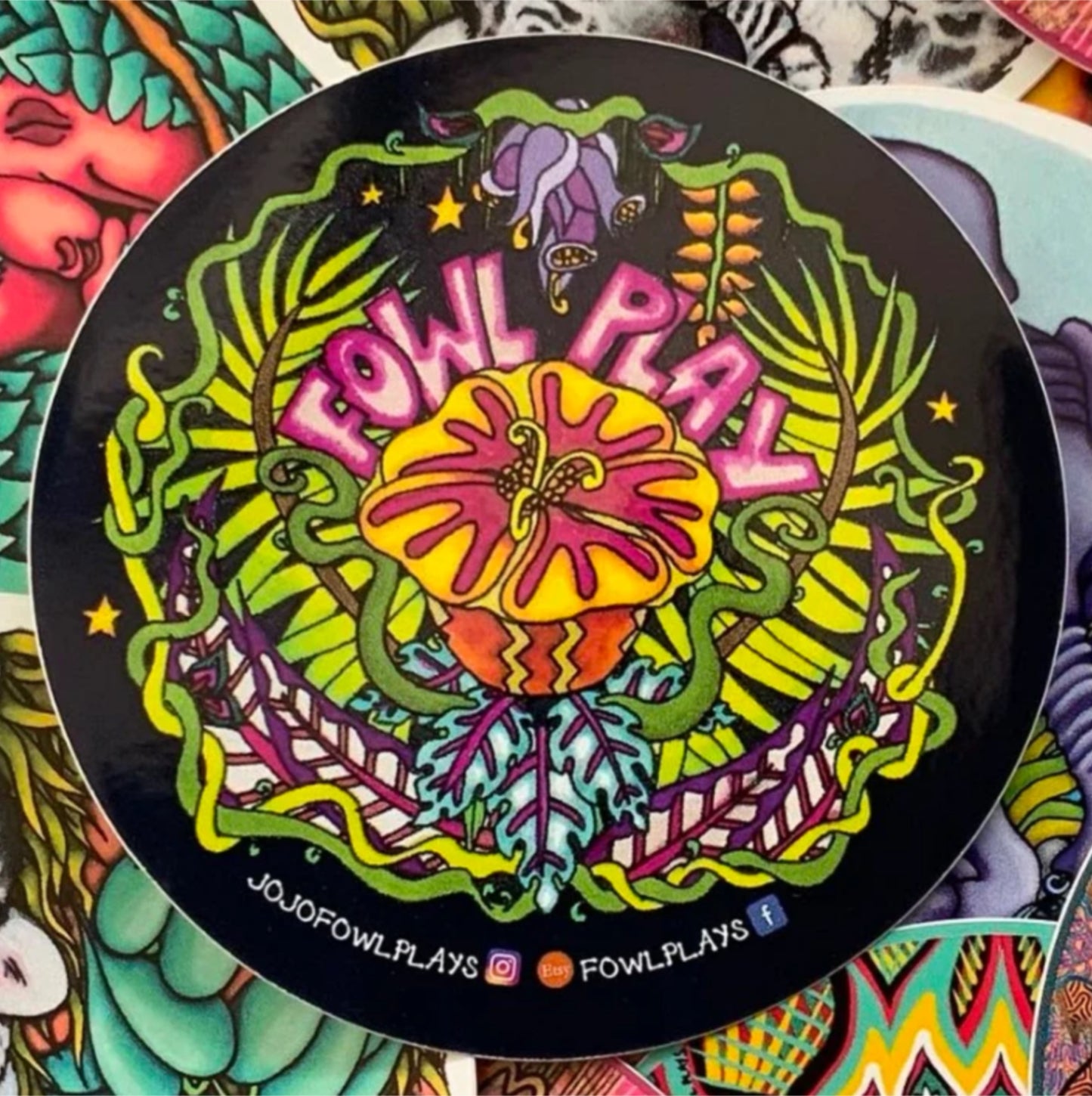 Fowl Plays Jungle Graffiti Sticker