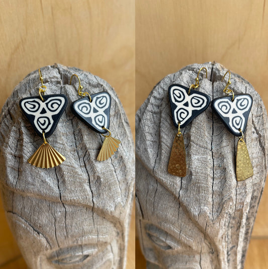 Polymer Clay & Brass Earrings - The Monkey King