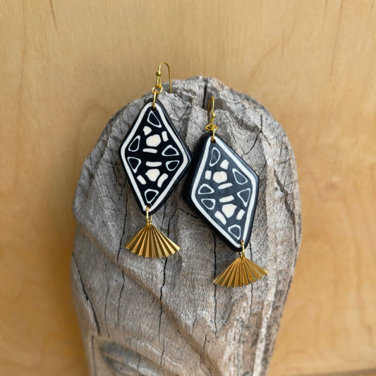 Polymer Clay & Brass Earrings - Fresh Catch