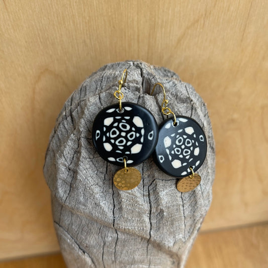 Polymer Clay & Brass Earrings - Coin Portal