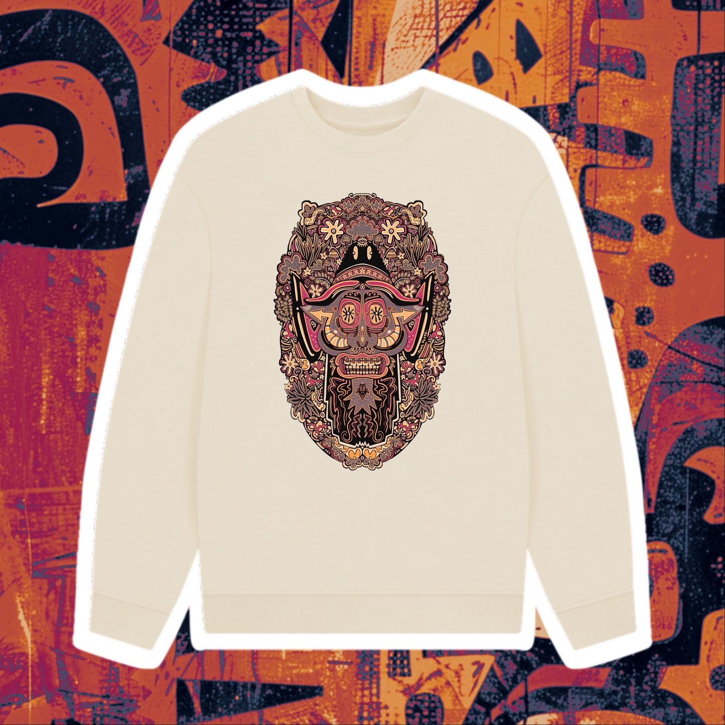 Mushroom Man Unisex Organic Cotton Oversized Sweater Autumn