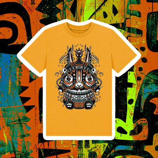 Night Spirit Kids Unisex Organic Cotton T-shirt Yellow