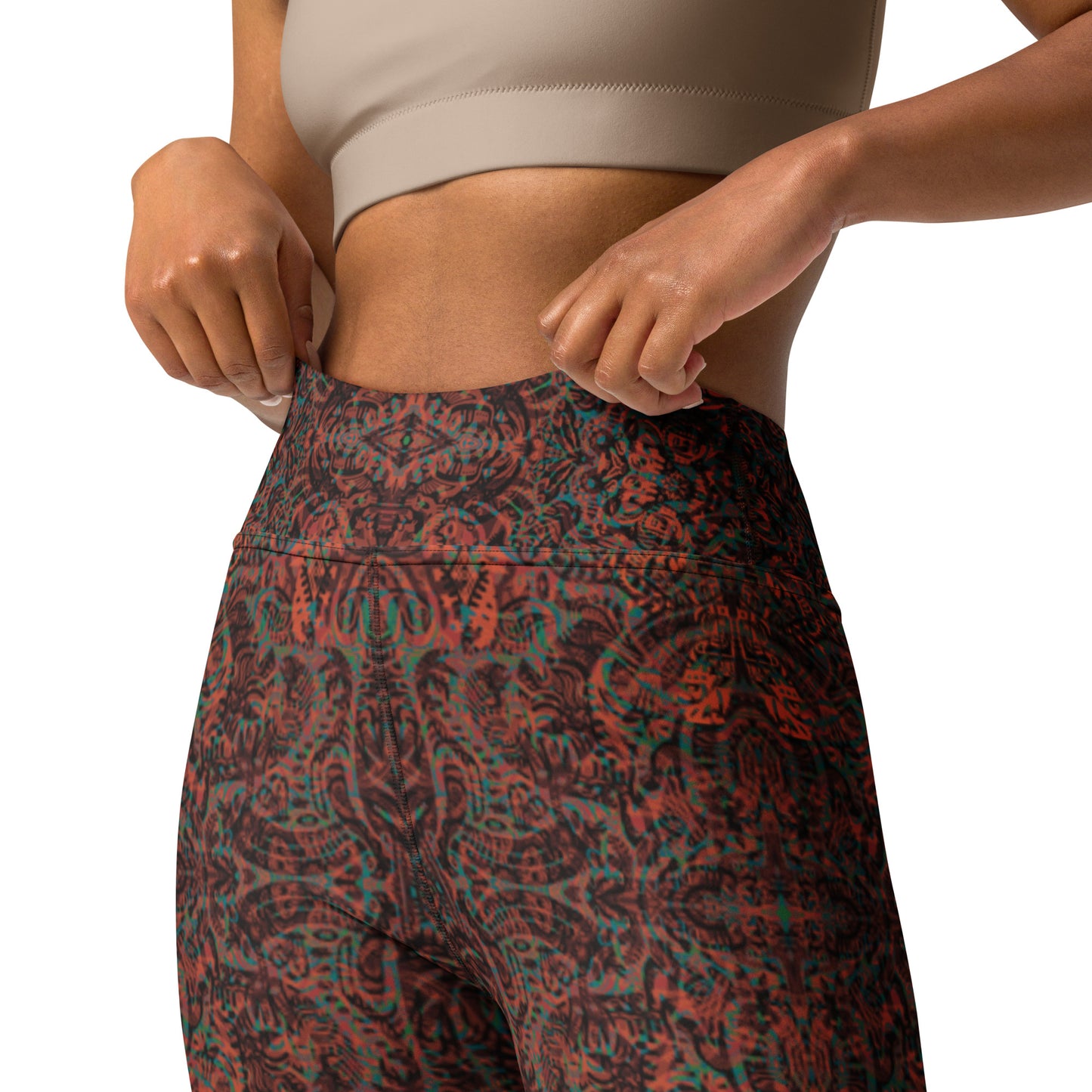 Mandala-inspired activewear pattern close-up