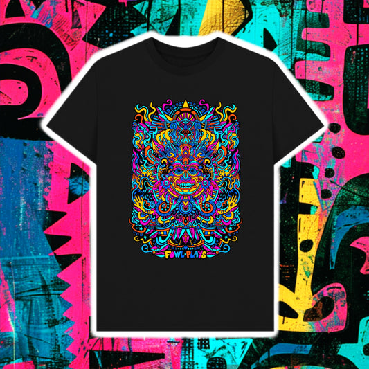 Psychedelic Mask Organic Cotton Unisex T-shirt Blue Edition