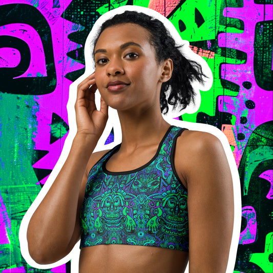Ravealon Sports Bra Purple and Turquoise