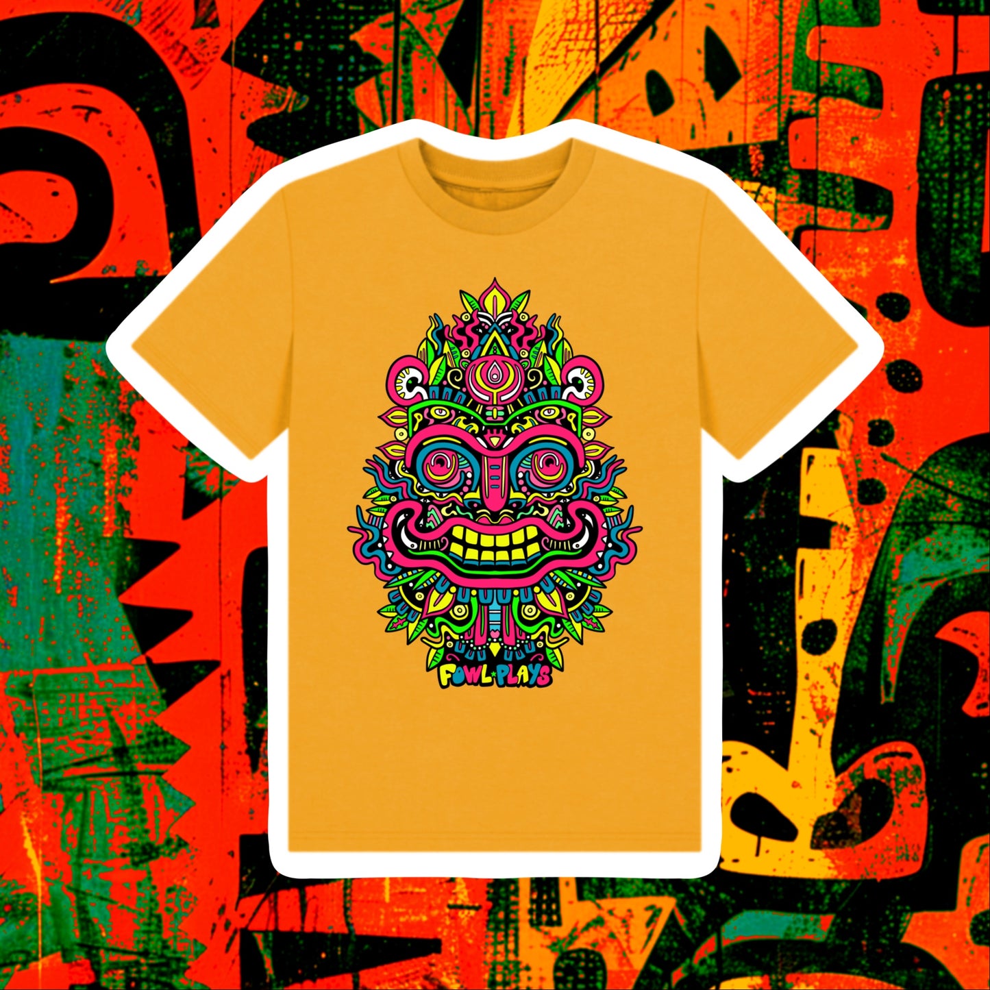 Smiling Mask Kids Unisex Organic Cotton T-shirt Primary