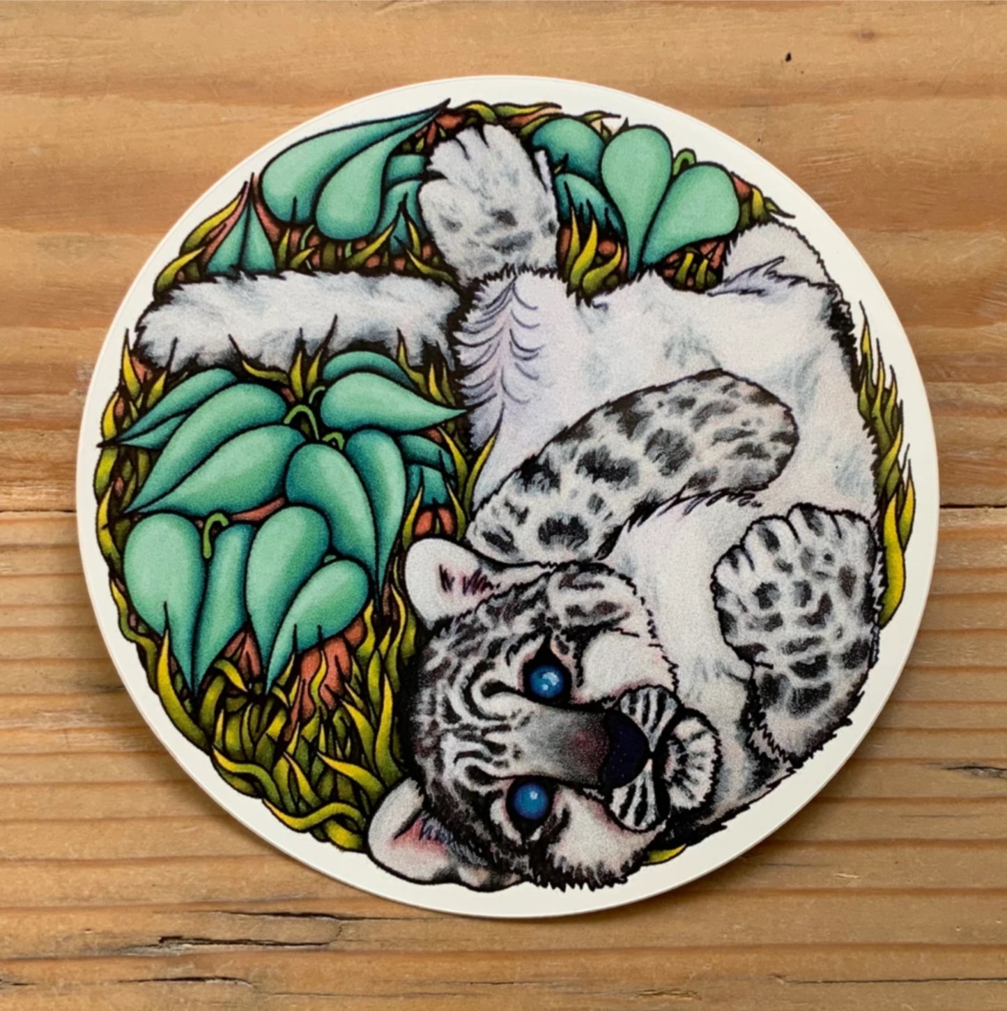 Snow Leopard Cub Baby Animal Sticker