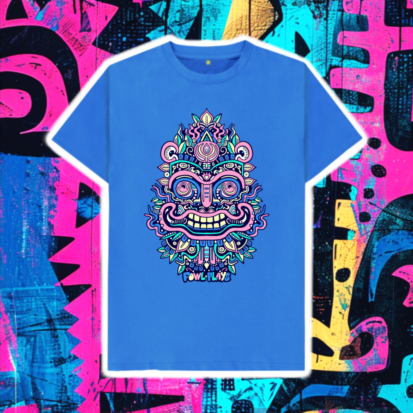 Smiling Mask Organic Cotton Unisex T-shirt Pastel