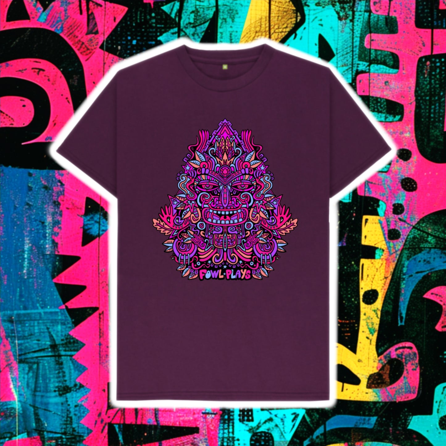 Triangular Mask Organic Cotton Unisex T-shirt Purple