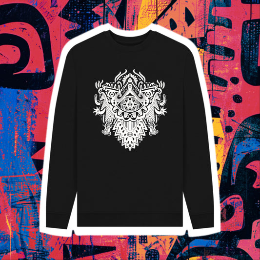 Witch Doctor Organic Cotton Unisex Sweater White Print