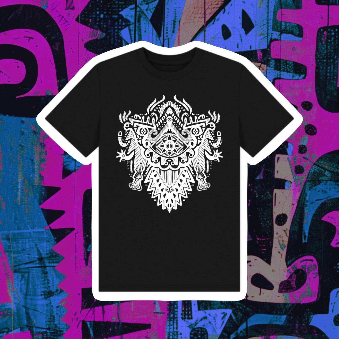 Witch Doctor Mask Kids Unisex Organic Cotton T-shirt White Print