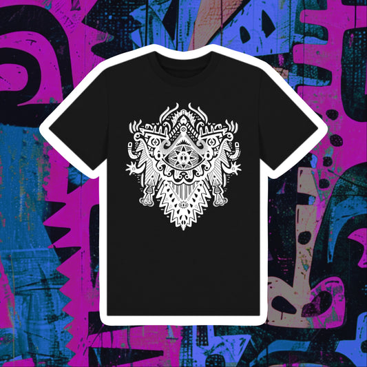 Witch Doctor Mask Kids Unisex Organic Cotton T-shirt White Print