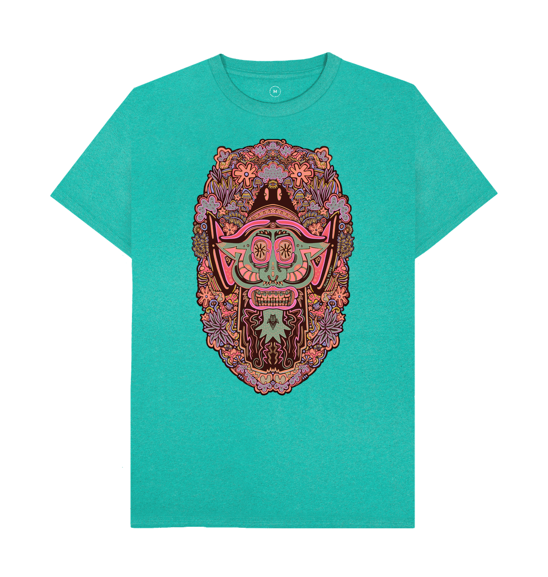 Seagrass Green Mushroom Man Unisex Oranic Cotton Remill T-shirt Super Hippy