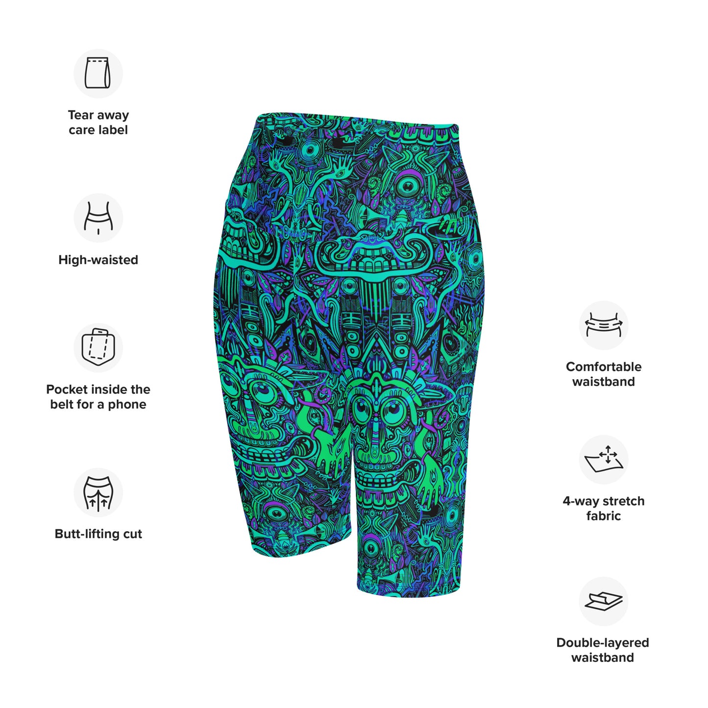 Ravealon Shorts Purple and Turquoise