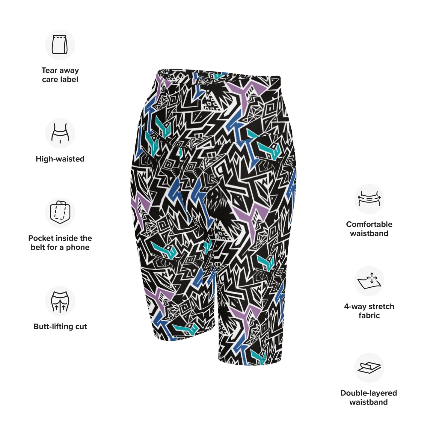 Smile At Life Bold Patterned Shorts Purple