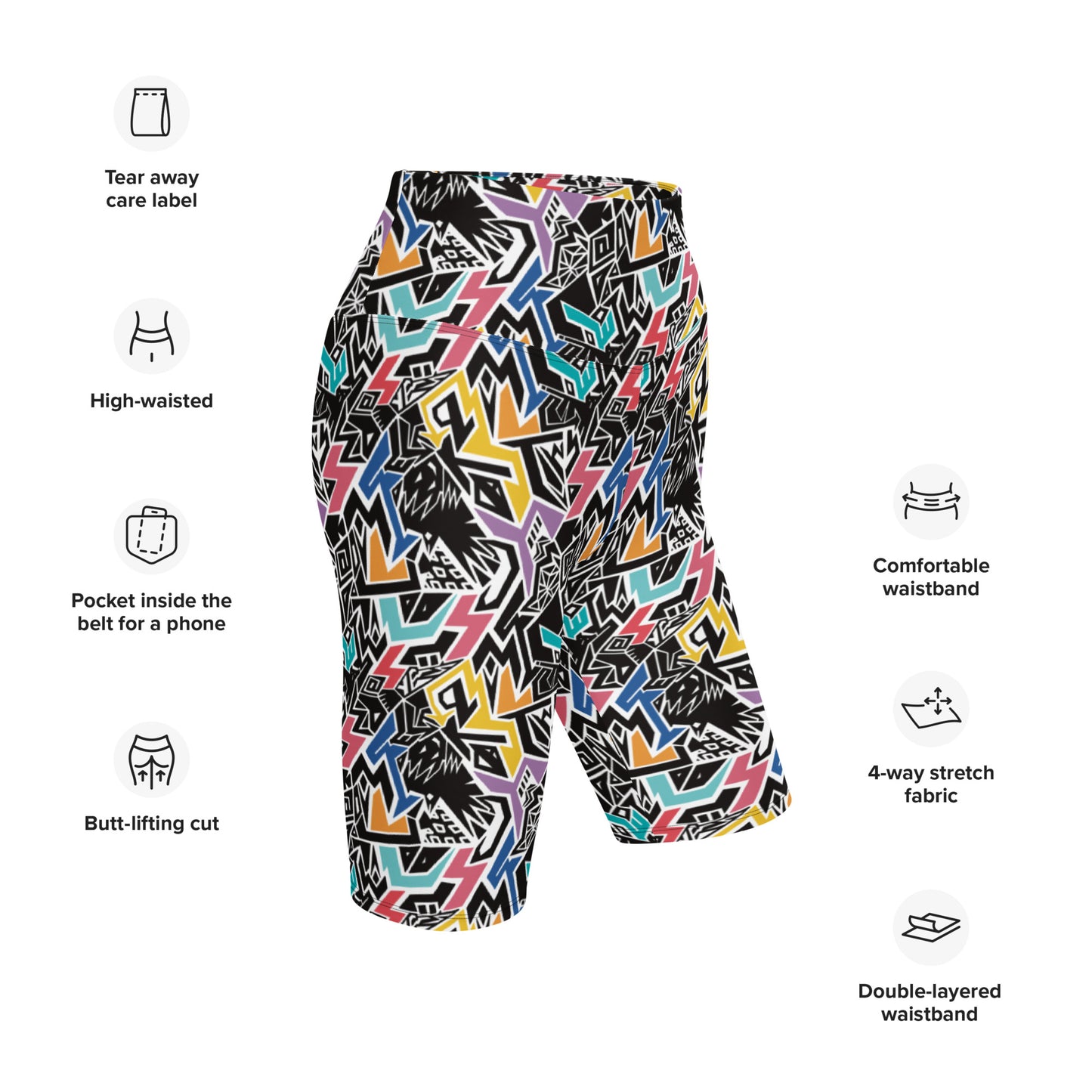 Smile At Life Bold Patterned Shorts Rainbow