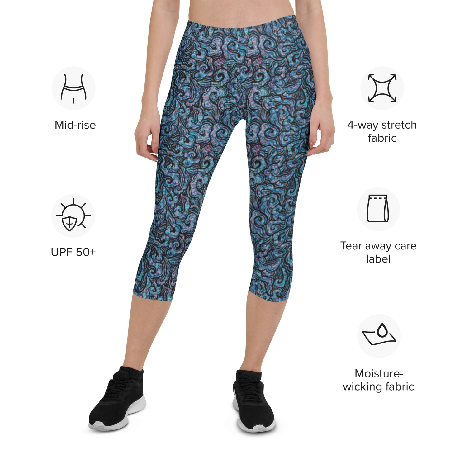 Blue Waves Statement Leggings