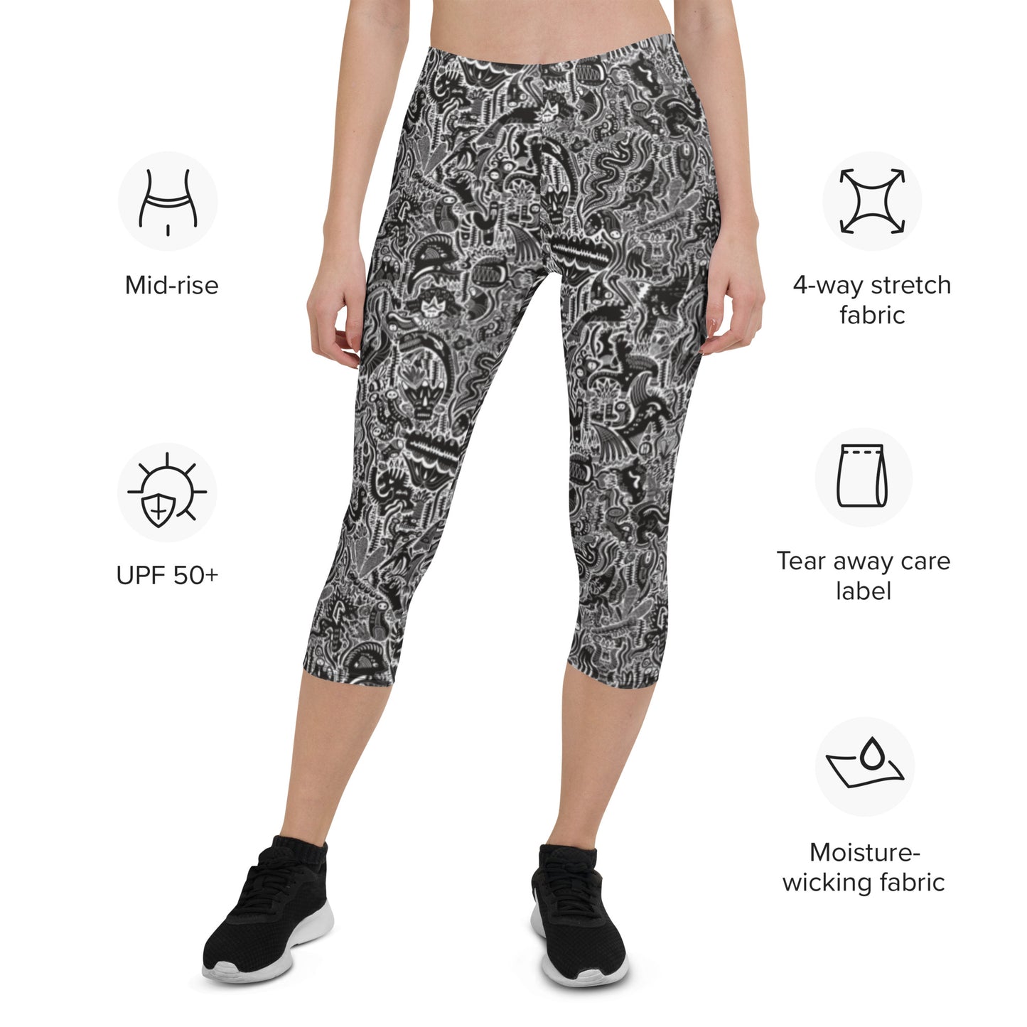 Dinosaur Statement Leggings Black & White