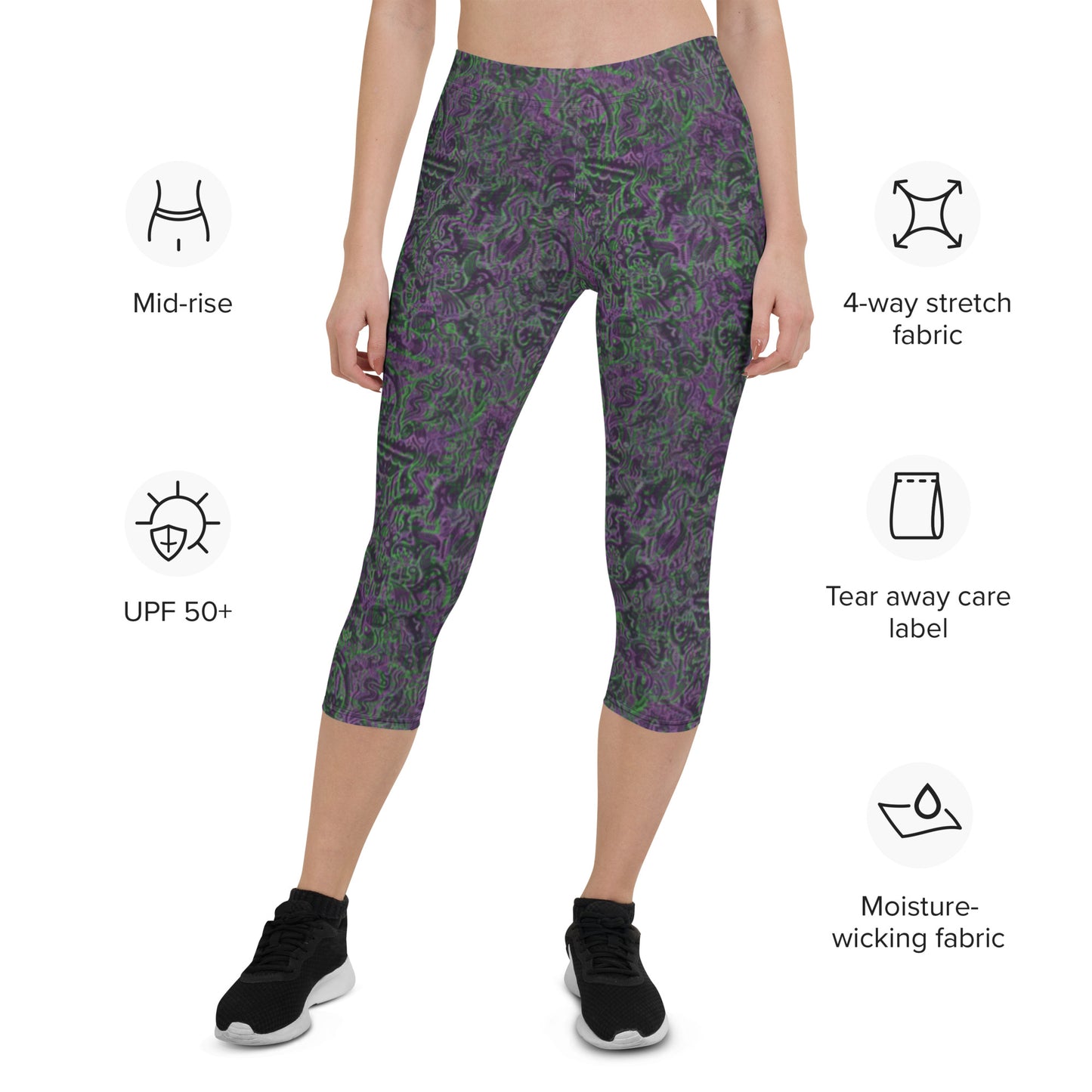 Dinosaur Statement Leggings Purple & Green