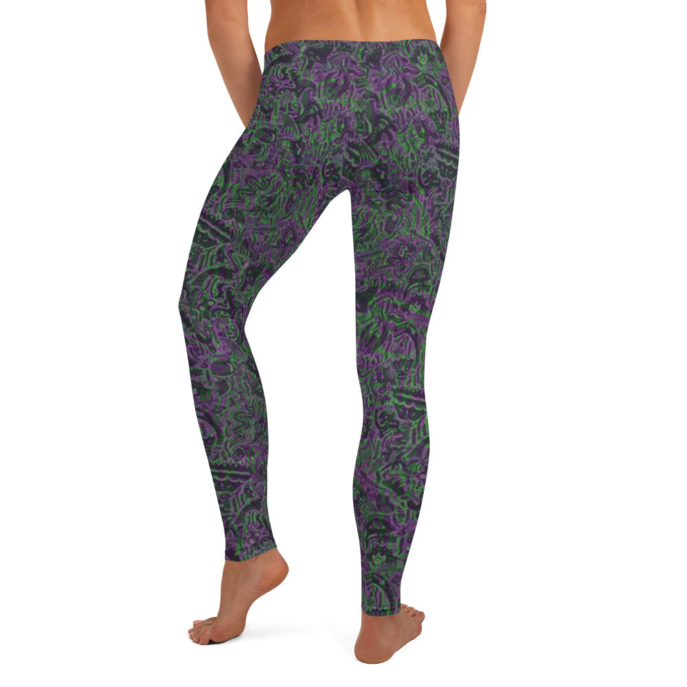 Dinosaur Statement Leggings Purple & Green