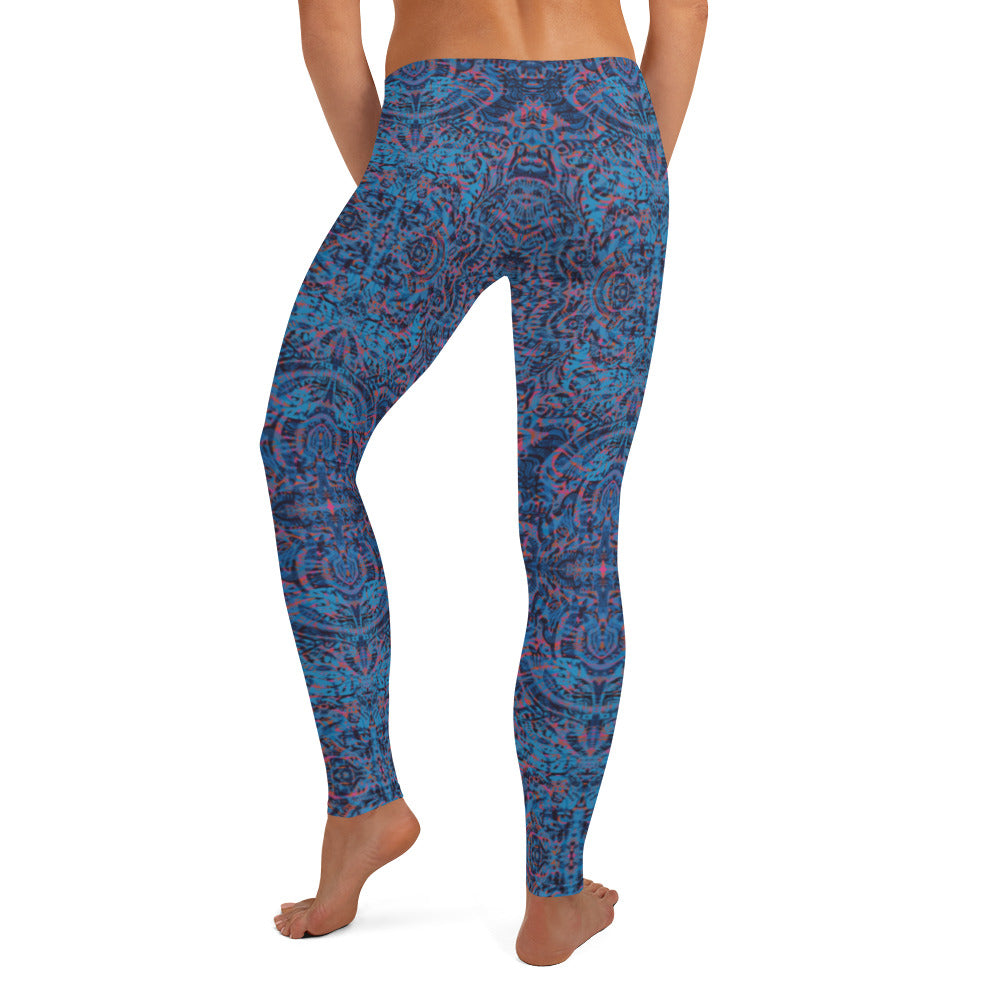 Psychedelic Kaleidoscope Leggings Blue