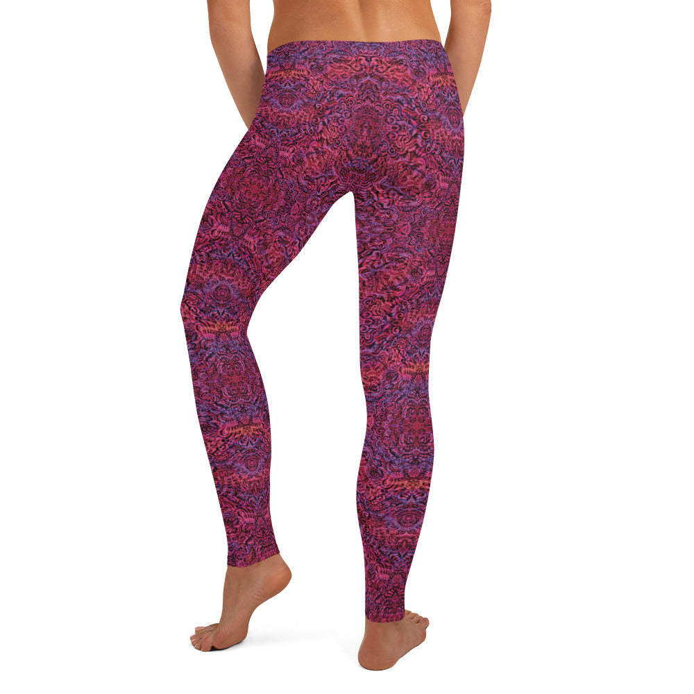 Magenta Bones Statement Leggings