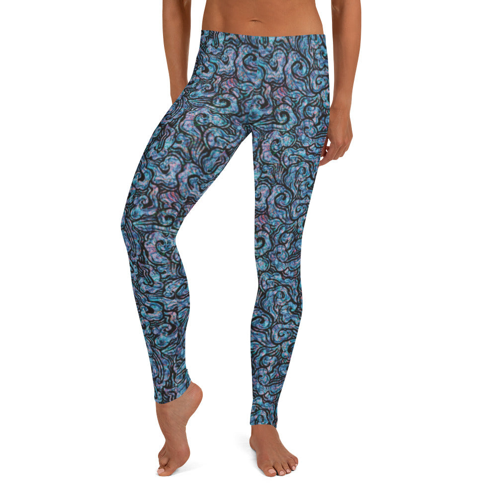 Blue Waves Statement Leggings