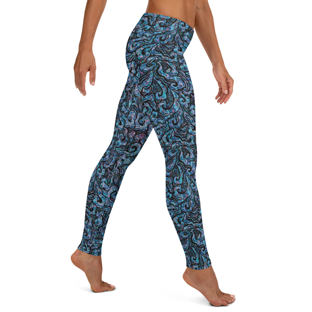 Blue Waves Statement Leggings