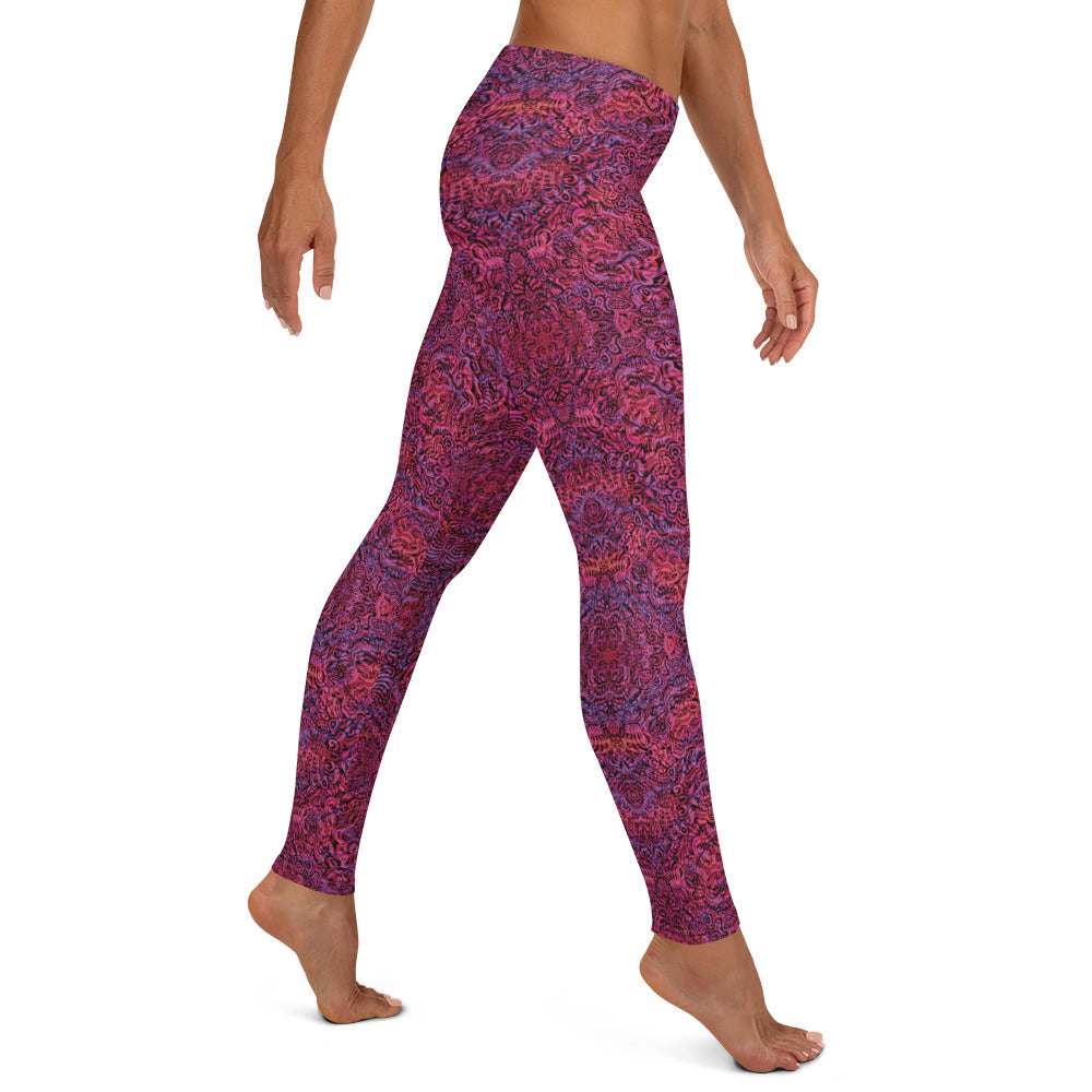 Magenta Bones Statement Leggings