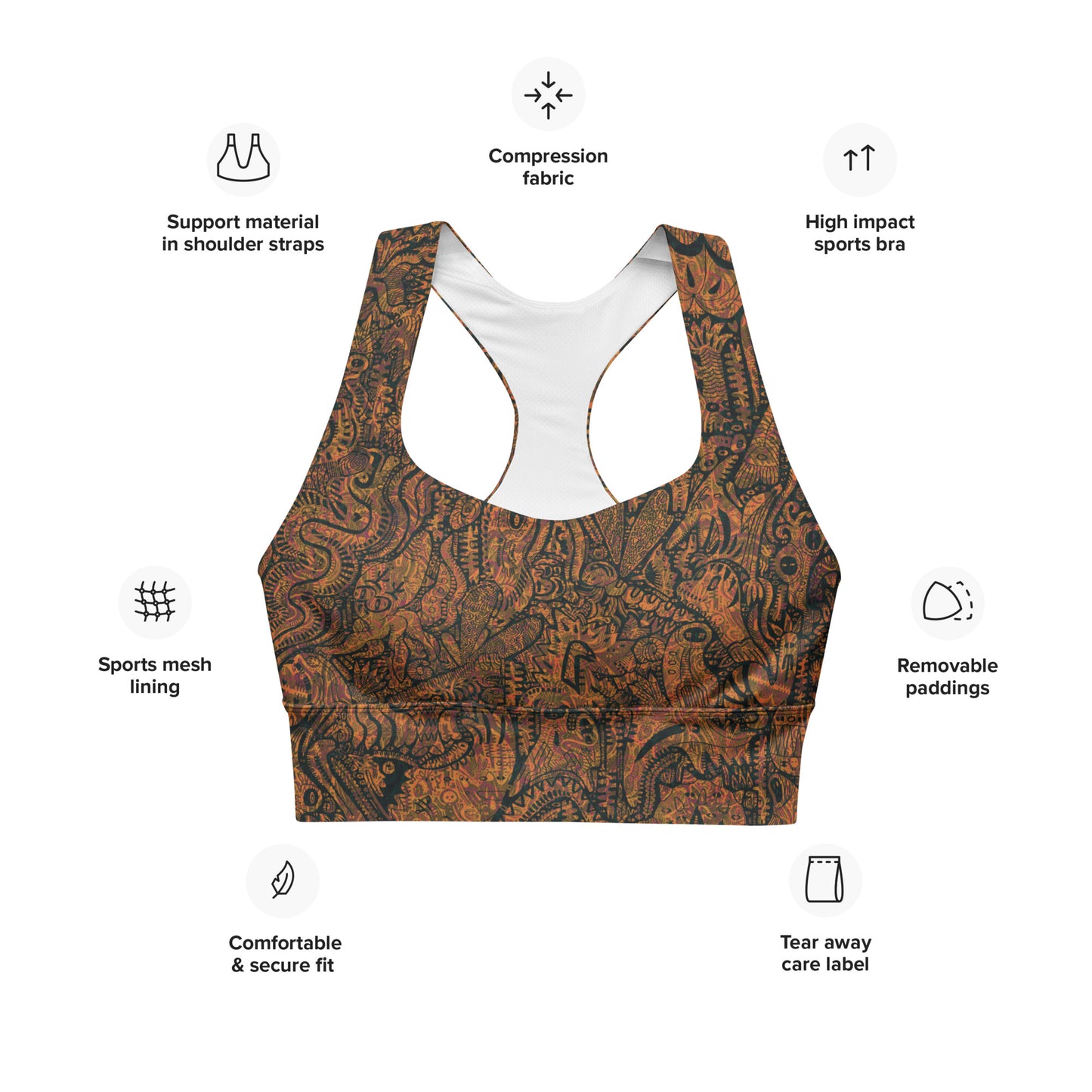 Dinosaur Inspired Sports Bra Nan Edition