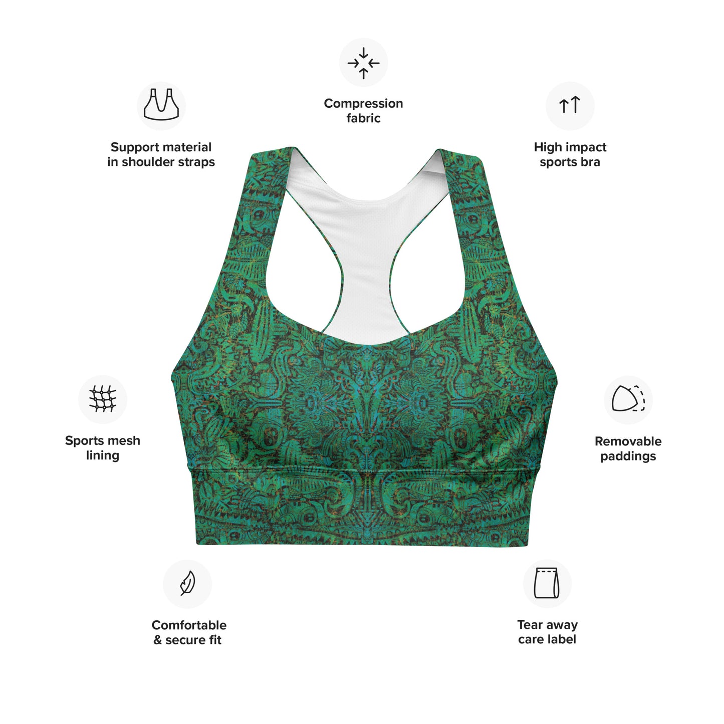 Cactus County Sports Bra Emerald