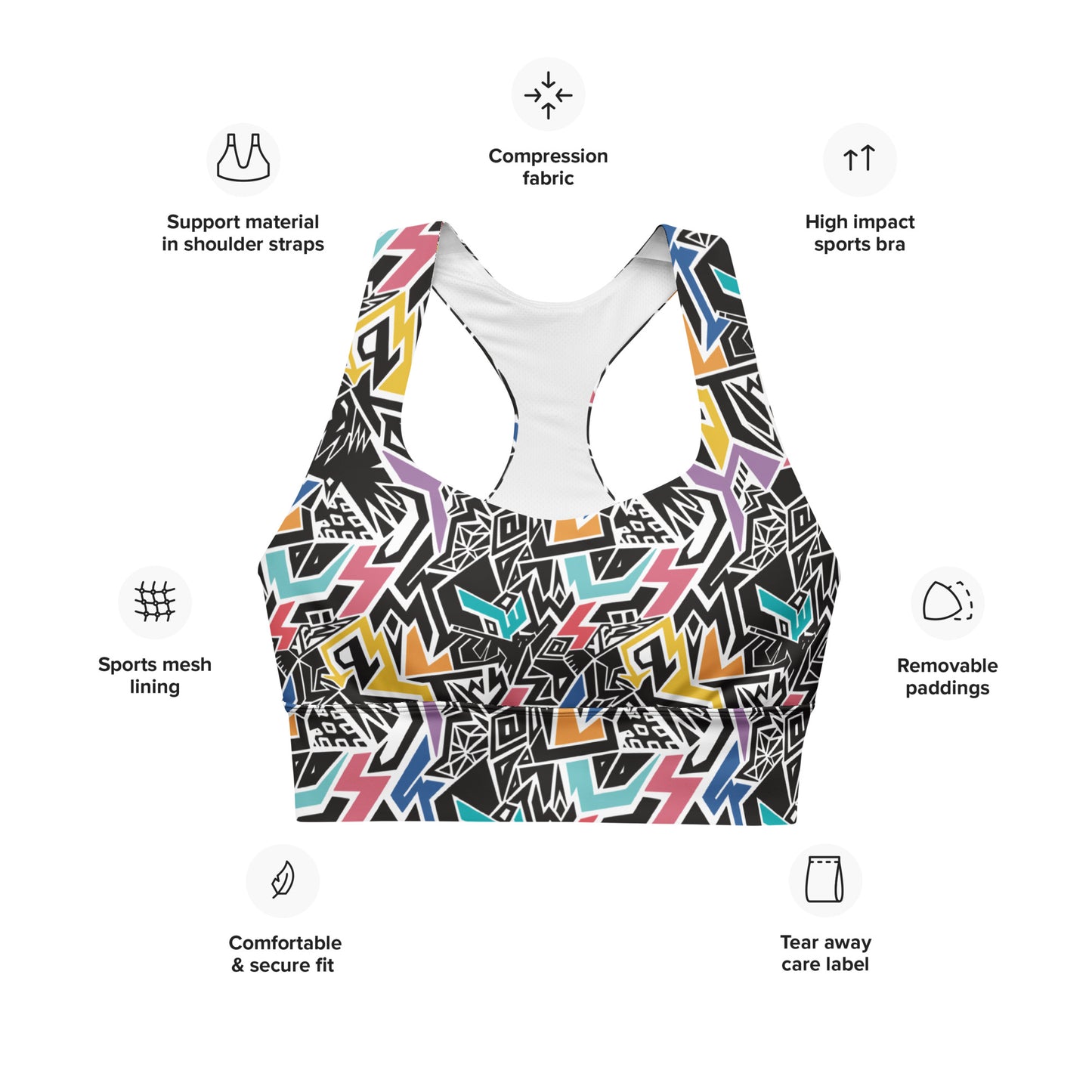 Smile At Life Sports Bra Rainbow