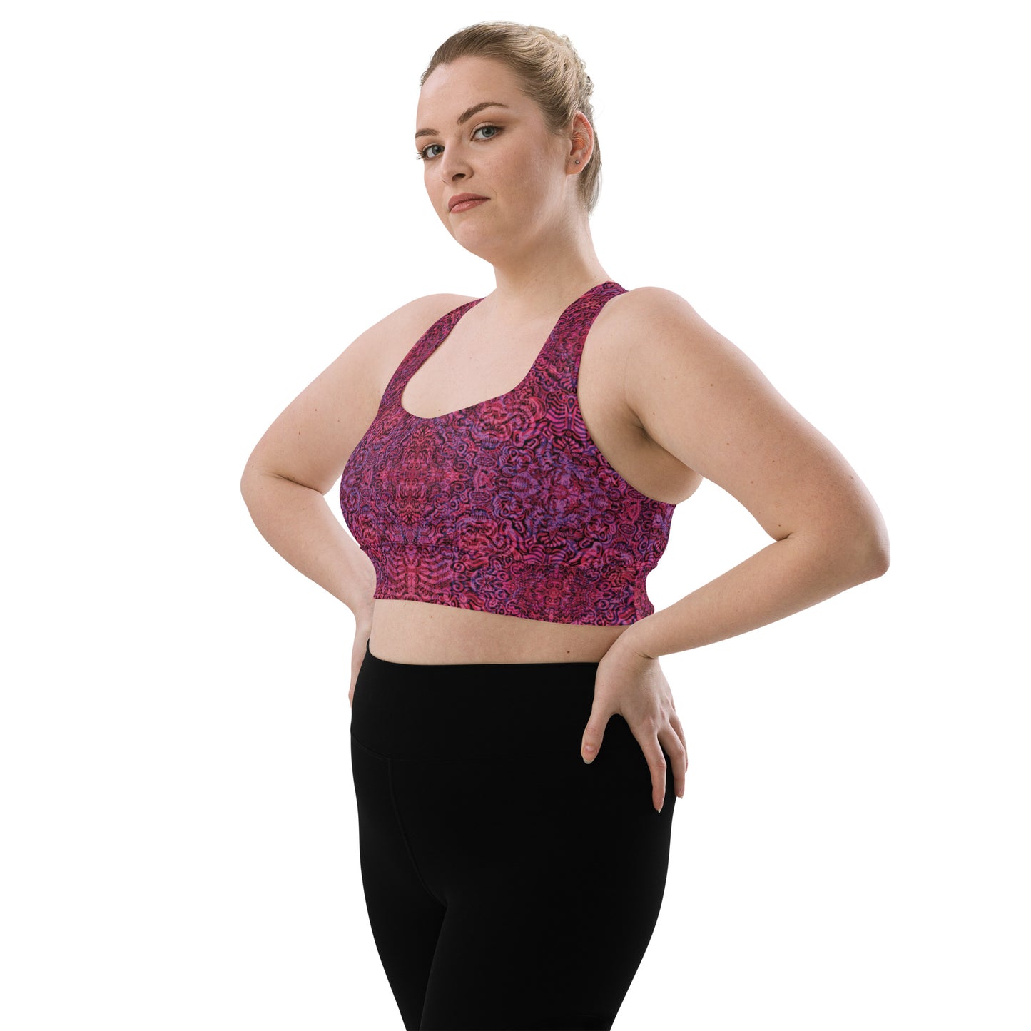 Magenta Bones Statement Sports Bra