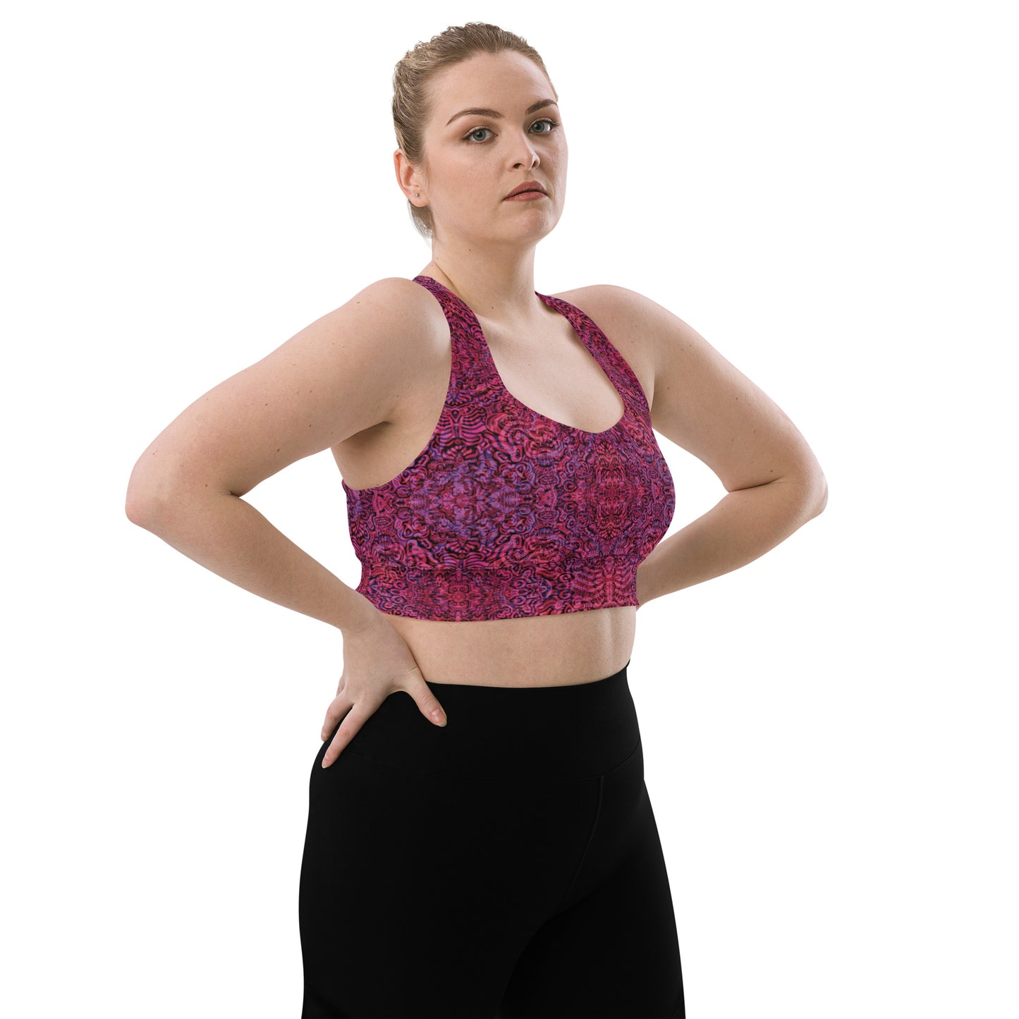 Magenta Bones Statement Sports Bra