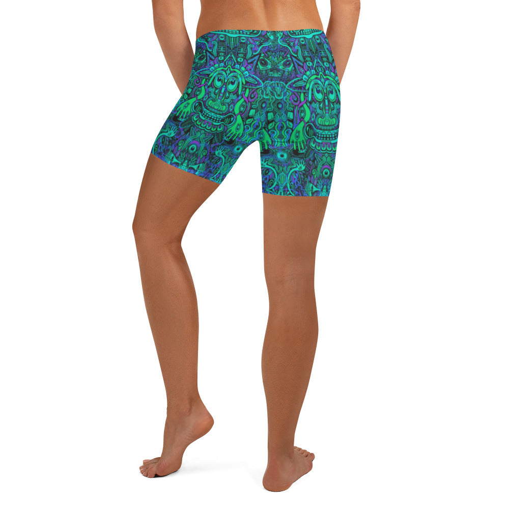 Ravealon Shorts Purple and Turquoise