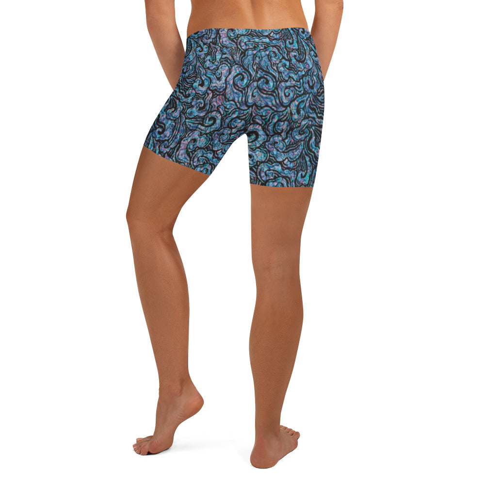 Blue Waves Statement Shorts