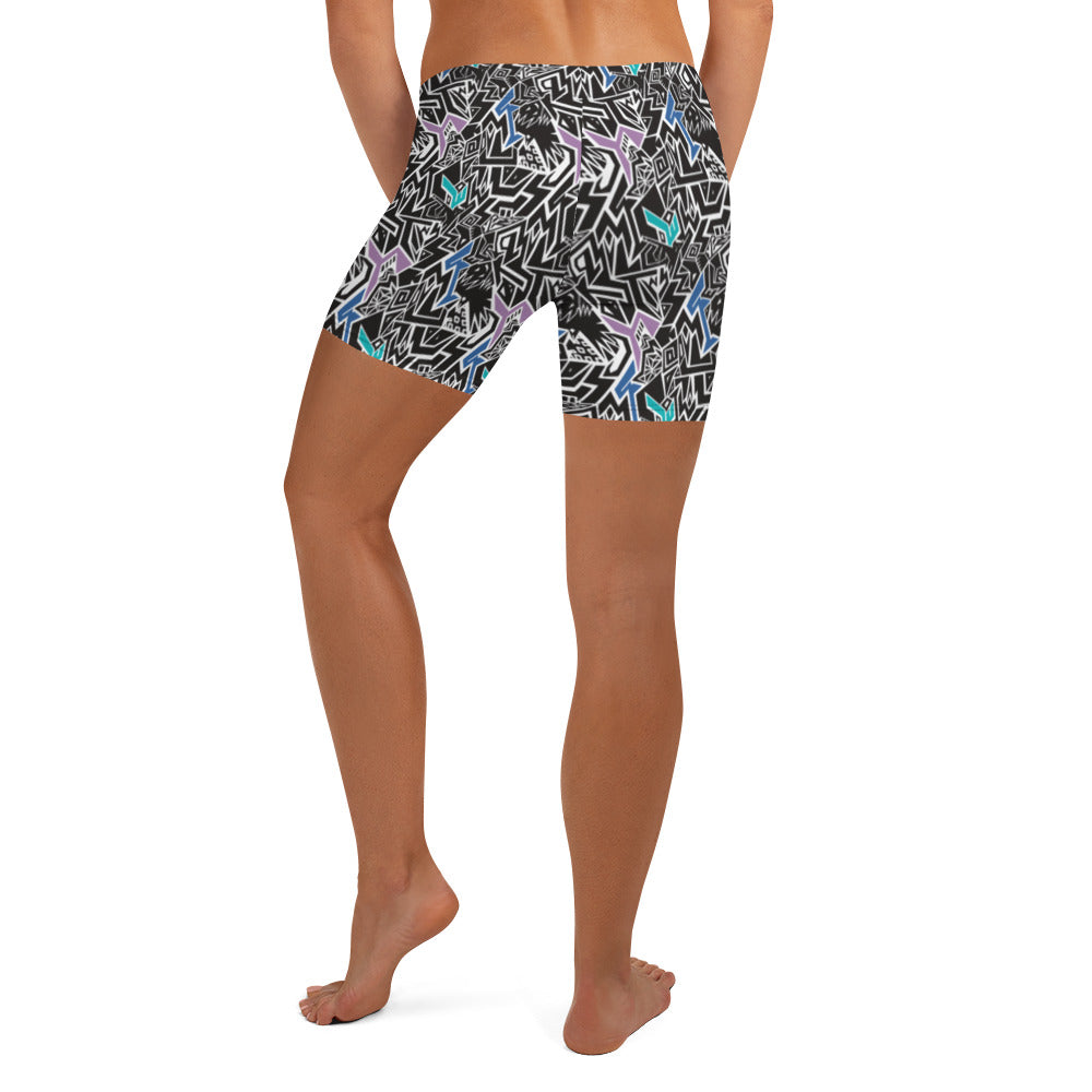 Smile At Life Bold Patterned Shorts Purple