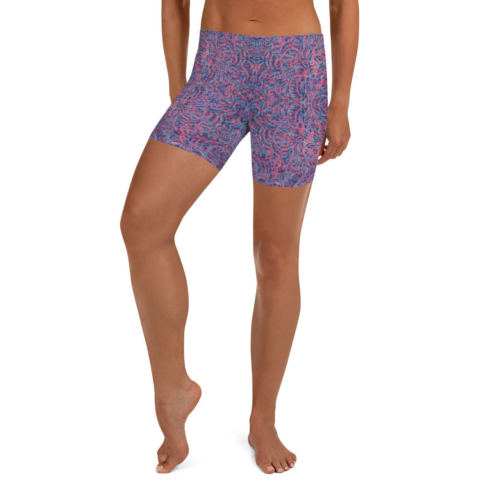 Psychedelic Kaleidoscope Shorts Baby Blue